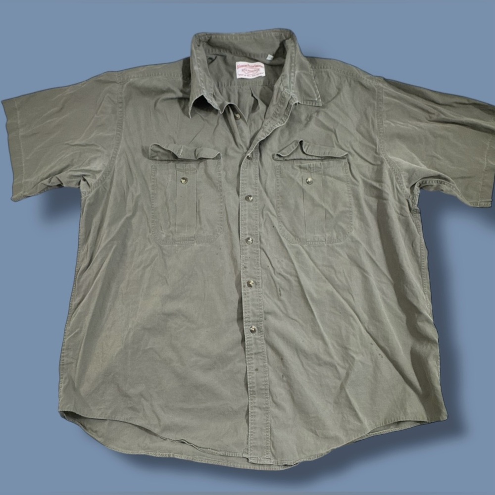 Vintage C.C. Filson Ivory Fly Fishing Shirt Mens XXL USA Vtg *flaws*